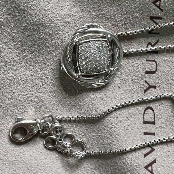 David Yurman Infinity Pendant Necklace with Diamonds - Picture 5 of 10